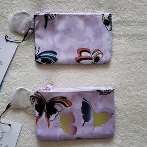 Set of two (2) NWT/NIP Vera Bradley LAVENDER BUTTERFLIES ReActive Zip ID cases